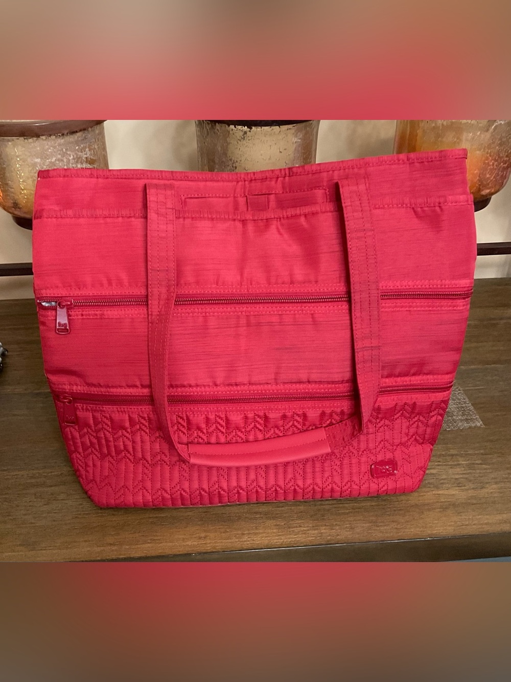 Lug Taxi Quilted Crimson Red Tote Bag. NWT.